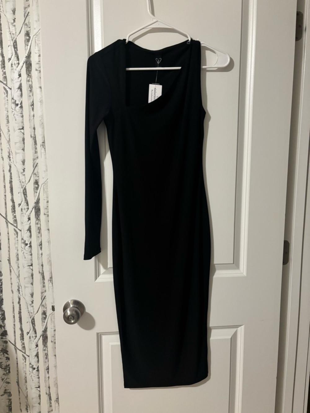 Windsor Women's Black One-Shoulder Bodycon Dress